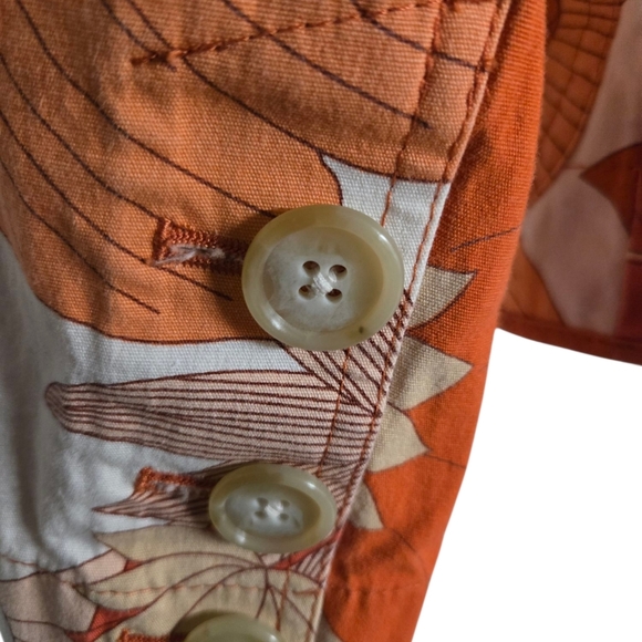 Ann Taylor LOFT Orange/Peach Floral Blazer Size 6 - Picture 4 of 7